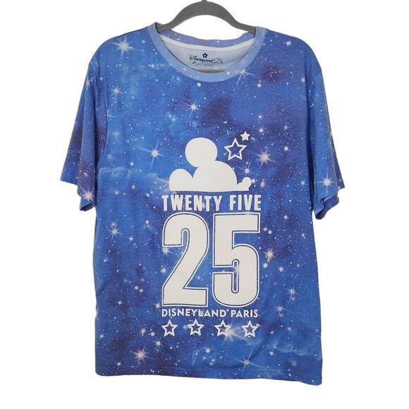 Disney Blue Universe Disneyland Paris Anniversary T-Shirt Size XL Disney T-Shirt - Picture 1 of 7